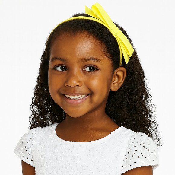 NWT Janie and Jack Yellow Headband with Bow - Picture 1 of 4